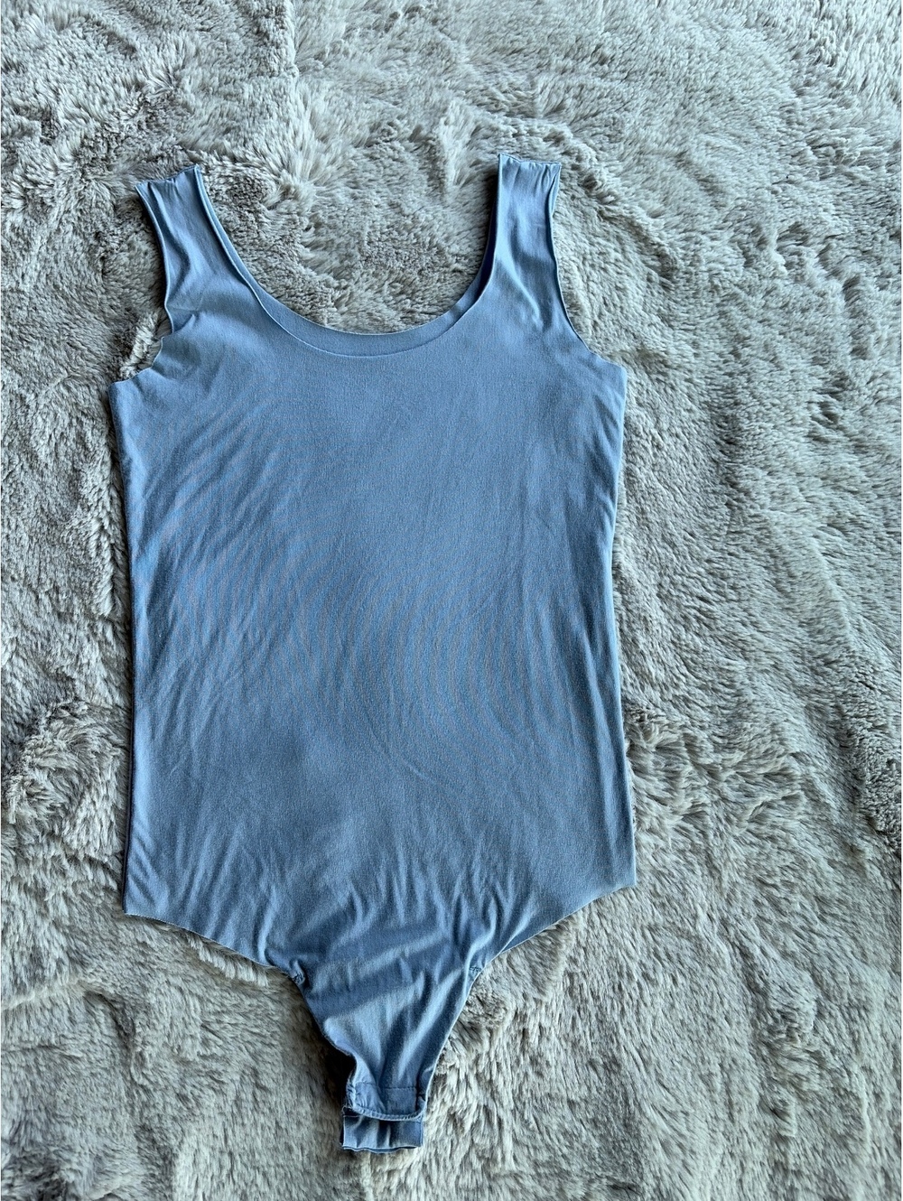 Commando Women's XS Light Blue Scoop Neck Bodysuit with Snap Closure